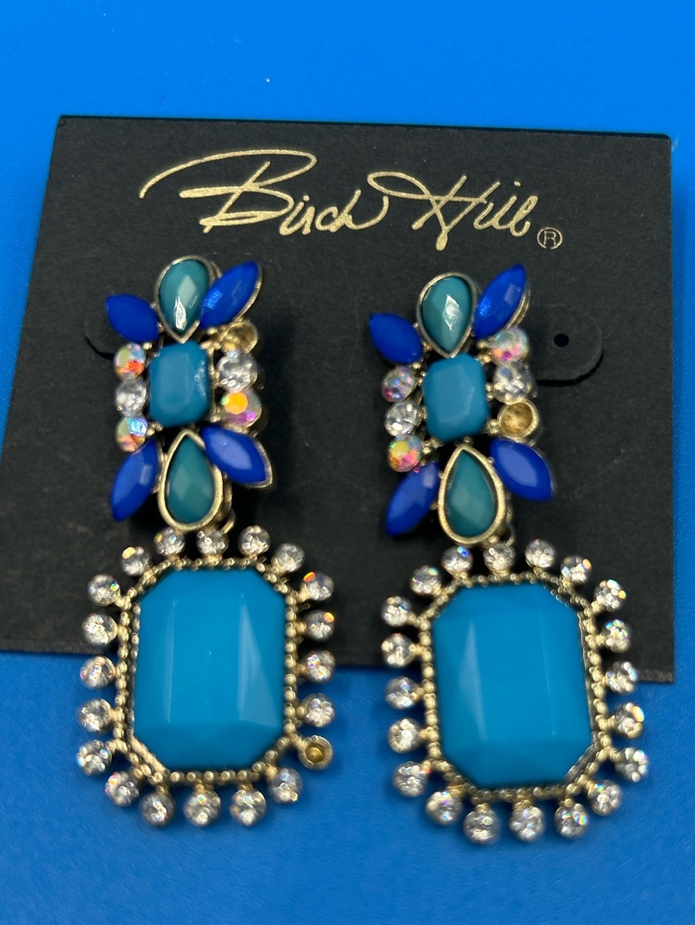 Birch Hill Turquoise Blue Crystal Drop Earrings